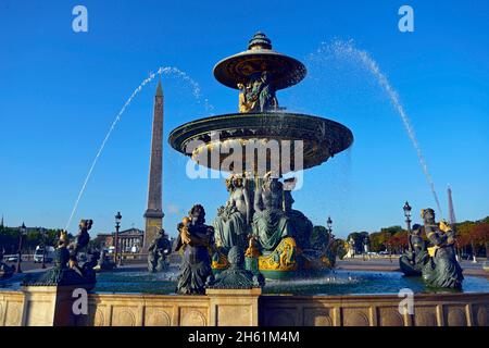 FRANKREICH, SEINE ( 75 ), PARIS, WATERR QUELLE DER FLÜSSE AN DER STELLE VON CONCORDE Stockfoto