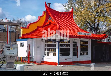 Seneca Mobil, West Allis, Wisconsin; ca. 1977. Stockfoto