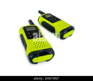 Walkie-Talkies isoliert auf Weiß Stockfoto