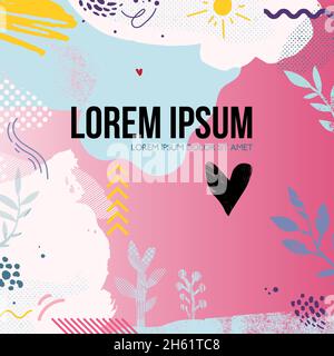 Trendige abstrakte Design-Vorlagen mit Platz für Text Stock Vektor