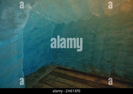 rhonegletscher, im Eis des Gletschers, Gletscherhöhle Stockfoto