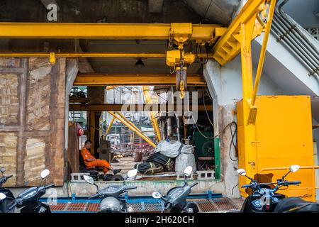 Hafenarbeiter in heping, Nord-taiwan Stockfoto