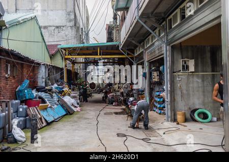 Arbeiten im Hafen von heping, Nord-taiwan Stockfoto