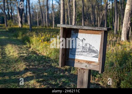 Pleasantville, Pennsylvania - der Ort von Pithole City, einer Ölstadt, die in wenigen Monaten nach dem Ölanstoß im Jahr 1865 auf 15,000 Einwohner anwuchs Stockfoto