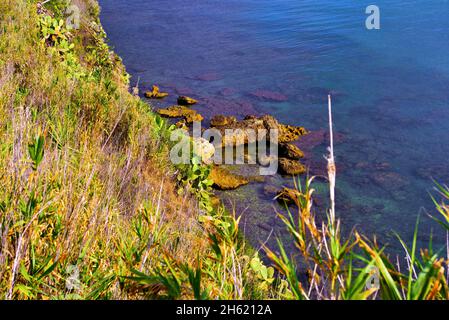 Küstenlandschaft in Castellammare del golfo Sizilien Italien Stockfoto