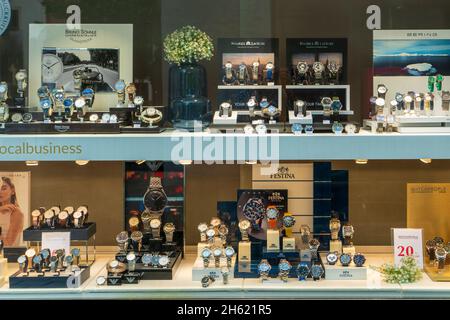 Uhren- und Juweliergeschäft in kempten Stockfoto