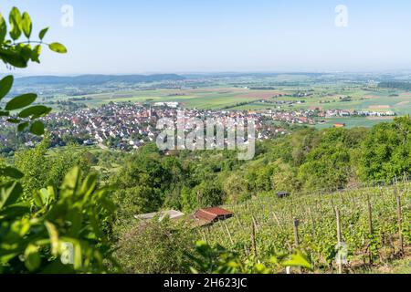 europa,deutschland,baden-württemberg,schönbuch Region,breitenholz,Blick vom Weinberg auf den schönbuch-westhang auf breitenholz und die gäuische Landschaft Stockfoto