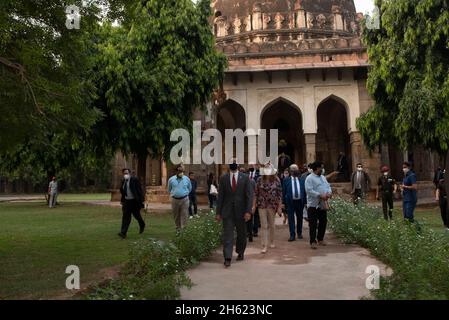 Berichtet: Verteidigungsminister Dr. Mark Esper besucht Lodhi Garden, Indien, 26. Oktober 2020. Stockfoto