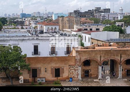 Blick über Ciudad Colonial, das historische spanische Viertel in der Stadt Santo Domingo, Dominikanische Republik, Hispaniola, Großantillen, Karibik Stockfoto