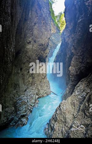 Im unteren Teil der leutaschschlucht auf der bayerischen Seite Stockfoto