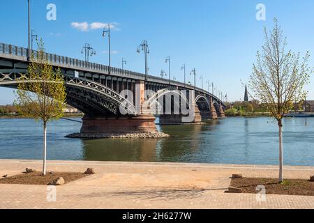 theodor-heuss-Brücke, rhein, mainz, rheinland-pfalz, deutschland Stockfoto