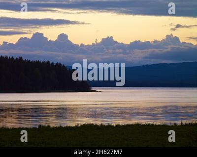 europa, schweden, dalarna, orsa, Abendstimmung am orsa-See Stockfoto