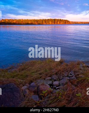 europa, schweden, dalarna, orsa, Herbst am orsa-See Stockfoto