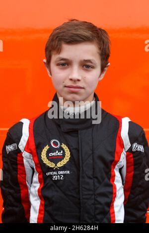 Porträt von Lando Norris (GBR), aktueller McLaren Formel-1-Fahrer während der Ginetta Junior Championship 2014 Stockfoto