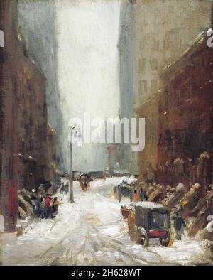 Snow in New York von Robert Henri (1865-1929), Öl auf Leinwand, 1902 Stockfoto