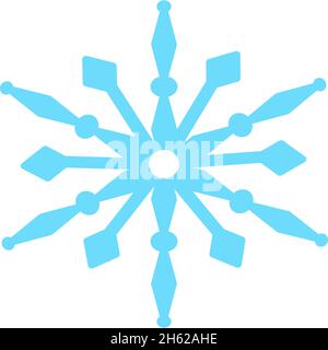 Blaue Schneeflocke isoliert auf weißem Hintergrund. Vektorgrafik. Schneeflocke-Symbol. Stock Vektor