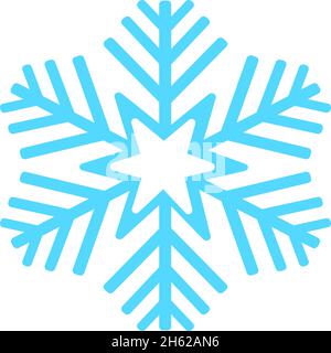 Blaue Schneeflocke isoliert auf weißem Hintergrund. Vektorgrafik. Schneeflocke-Symbol. Stock Vektor