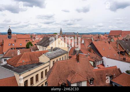 deutschland,bayern,oberfranken,bamberg,Blick vom Rosengarten in der neuen Residenz auf die Altstadt bambergs,ist UNESCO Weltkulturerbe Stockfoto