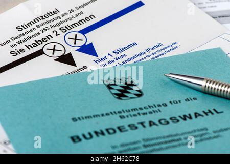Wahl und Briefwahl für die Bundestagswahl 2021 Stockfoto