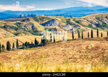 Wüste accona bei asciano mit den Felsformationen der Biancane,crete senesi,asciano,Provinz siena,toskana,italien Stockfoto