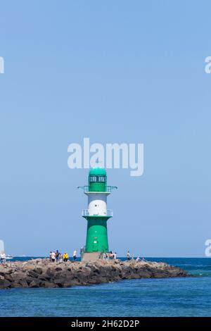 Westmole Beacon,warnemünde,rostock,mecklenburg-vorpommern,deutschland,europa Stockfoto