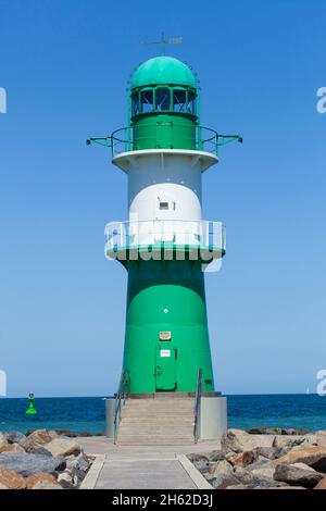 Westmole Beacon,warnemünde,rostock,mecklenburg-vorpommern,deutschland,europa Stockfoto