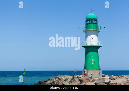 Westmole Beacon,warnemünde,rostock,mecklenburg-vorpommern,deutschland,europa Stockfoto