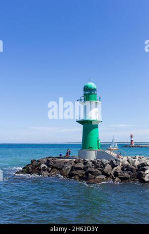 Westmole Beacon,warnemünde,rostock,mecklenburg-vorpommern,deutschland,europa Stockfoto