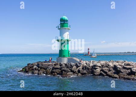 Westmole Beacon,warnemünde,rostock,mecklenburg-vorpommern,deutschland,europa Stockfoto