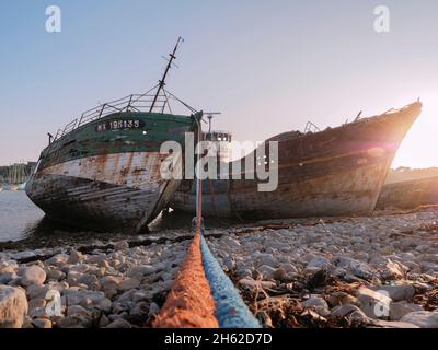 Schiffsfriedhof in camaret-sur-mer in der bretagne Stockfoto