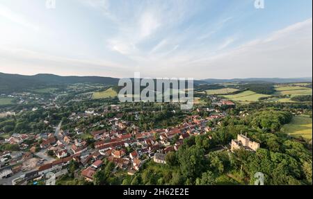deutschland,thüringen,plaue,Schloss,Häuser,Übersicht,Luftbild Stockfoto