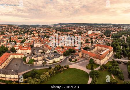 deutschland,thüringen,weimar,Stadt,Schloss,Musikhochschule franz liszt,Fluss,Übersicht,Luftbild Stockfoto