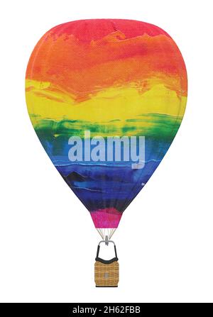 Heißluftballon in Regenbogenfarben Stock Vektor