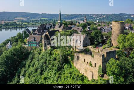 wetter an der ruhr,Nordrhein-westfalen,deutschland - Stadtbild Wetter an der ruhr mit feuchterem Schloss am Harkortsee. Stockfoto