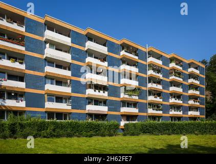 wetter an der ruhr, Nordrhein-westfalen, deutschland - Wohnblock, Mietshaus, Mietwohnungen. Stockfoto