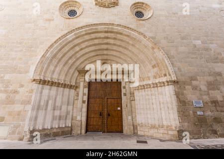 Eingangsportal, franziskanerkirche von sant francesc, 1459, mahon, mao, menorca, balearen, spanien, europa Stockfoto