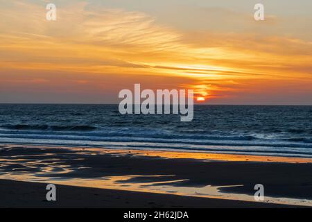 england, Insel wight, shanklin Beach bei Ebbe und Sonnenaufgang Stockfoto