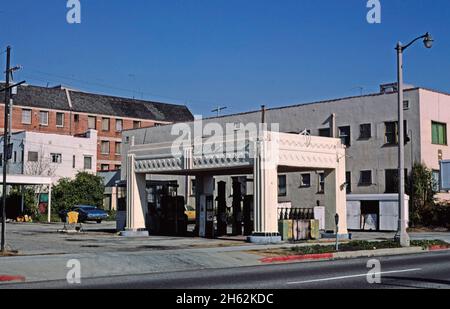 Seaside Gas, Los Angeles, Kalifornien; ca. 1977. Stockfoto