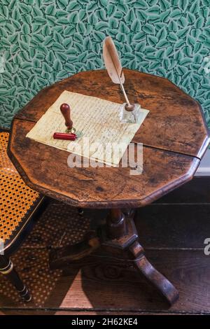 england, hampshire, alton, Chawton, Jane austens Haus, jane austens Schreibtisch Stockfoto