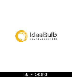 Minimalistisches IdeaBulb Silhouette Lampe Logo Design Stock Vektor