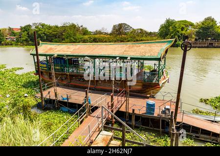 Boote auf dem chao phraya Fluss, ayutthaya, thailand, asien Stockfoto