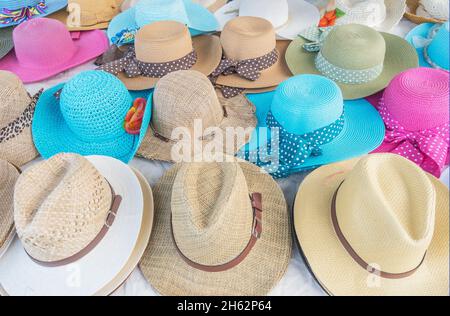 Hüte zum Verkauf,palermo,sizilien,italien Stockfoto