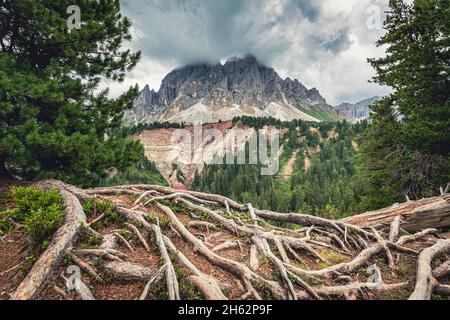 sass de putia, Blick vom würzjoch, Provinz bozen, Südtirol, italien, Stockfoto