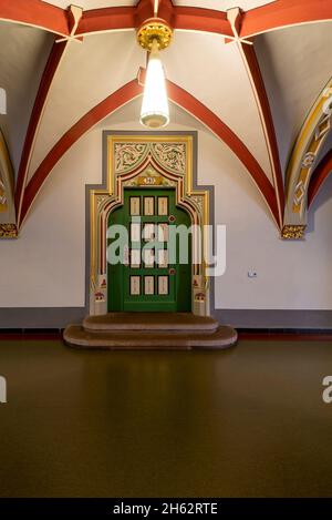 deutschland, sachsen-anhalt, halle, landgericht halle, Eingang zu einem Gerichtssaal, ursprünglich als justizpalast wilhelmines erbaut Stockfoto