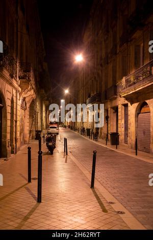 frankreich, bordeaux, novelle-aquitaine, Börsenallee, Place de la Bourse, nachts Stockfoto