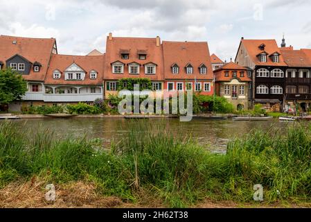 deutschland,bayern,oberfranken,bamberg,Klein-venedig,Häuser an der regnitz,ist Teil des unesco Weltkulturerbes Stockfoto