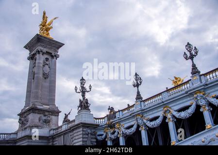 frankreich, paris, pont alexandre iii Brücke über die seine Stockfoto