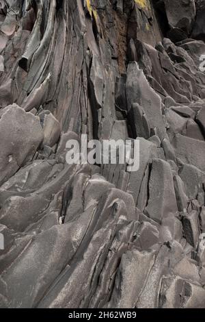 Basaltbildung an der Küste bei hellnar, halbinsel Snæfellsnes, island, westisland Stockfoto