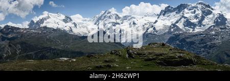 Bergpanorama der monte rosa Gruppe Stockfoto