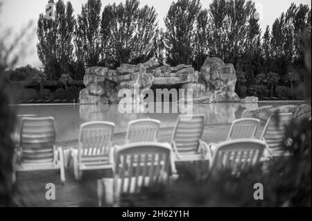 Impressionen vom Campingplatz tahiti bei Comaccio in der emilia-romagna, italien Stockfoto